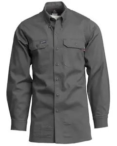 Lapco Men's Fr Solid Long Sleeve Button-Down Western Work Shirt Big And Tall - Igr7-Xbig