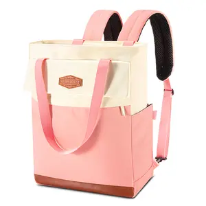 Laptop Backpack for Women, Tote Bag With Compartments & Backpack Strap, 15.6 Inch Fashion Waterproof Canvas Backpack Purse Casual Stylish, Lightweight Daypack for College, Work, Travel, Shopping waterproof outdoors doughnut backpack