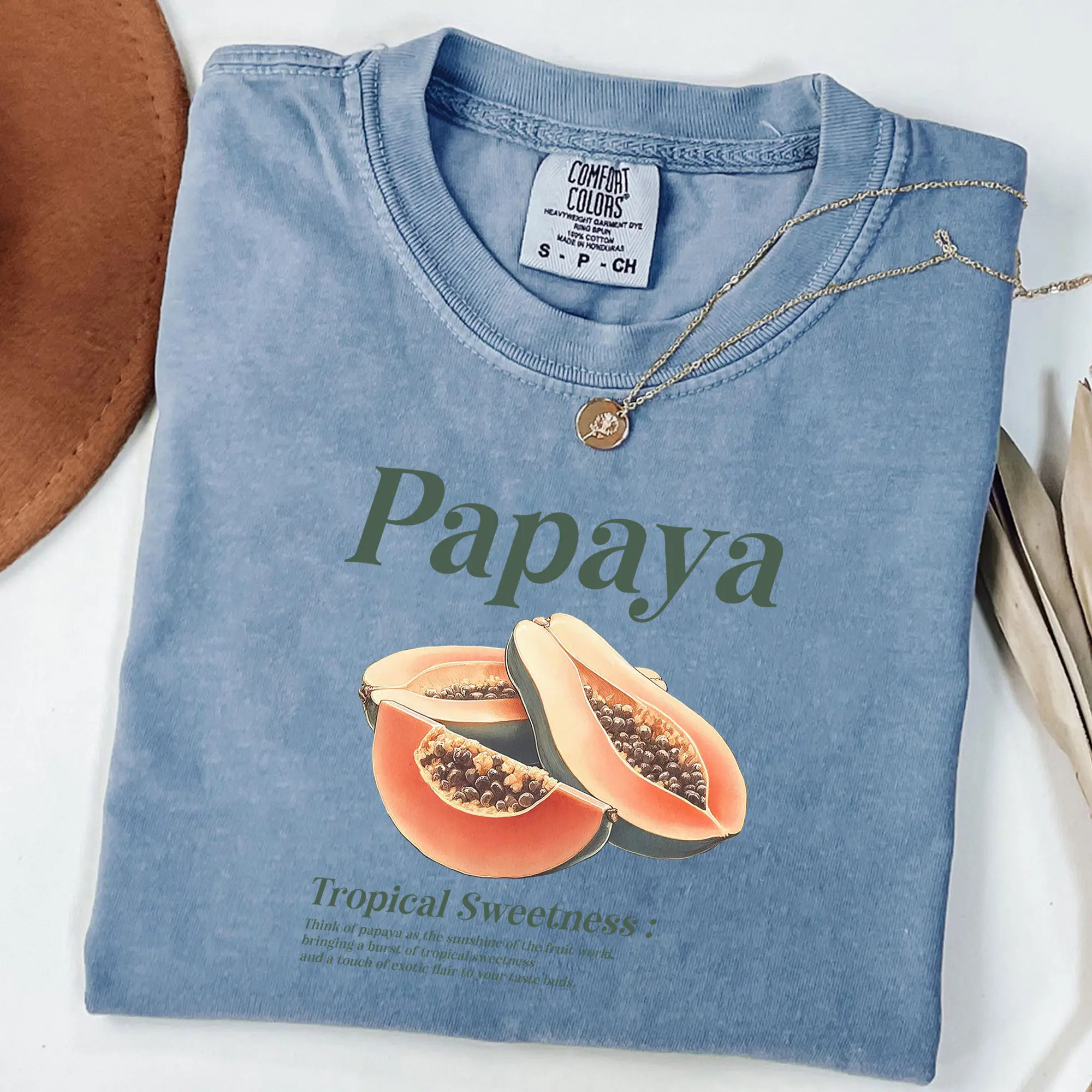 Comfort Colors Papaya T-Shirt, Vintage Graphic Fruit Shirt, Aesthetic Fruit Shirt Boho Shirt Fruit Tee Papaya Shirt, Unisex T-Shirt