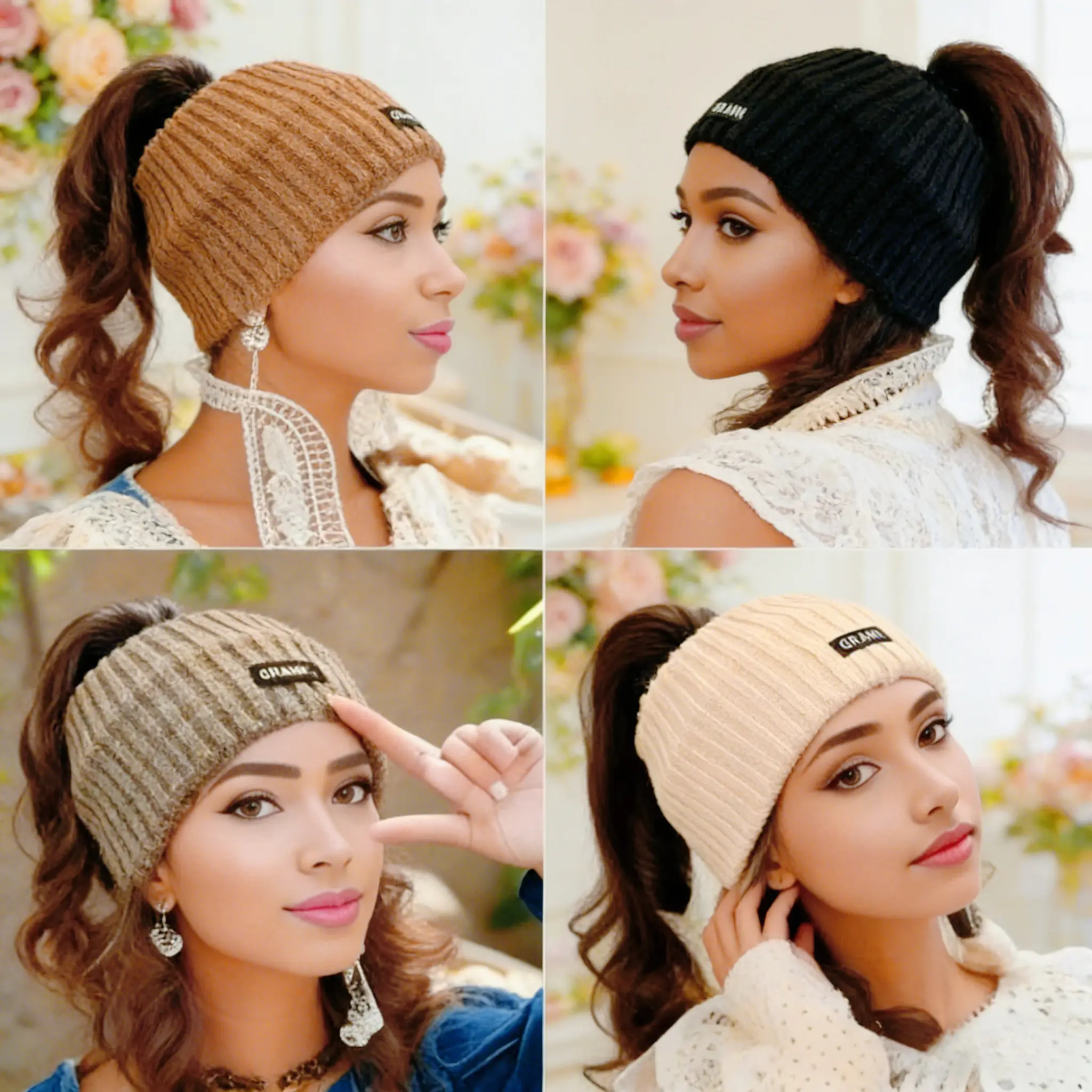 Female 4-Pack Soft Knit Headbands - Cozy Warm Ear Warmers for Cold Weather, Fashion Everyday Hair Accessories for Daily Casual, Workout