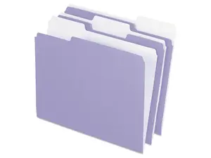 Pendaflex 1521/3LAV Two-Tone File Folder- 1/3 Cut- Top Tab- Letter- Lavender/Light Lavender- 100/Box