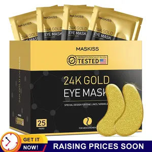 MASKISS 24k Gold Collagen Eye Patch 50Pairs,24K Gold Eye Patches for Puffy Eyes,Dark Circles,Bags and Wrinkles with  Luxury Soothing Comfort Skin Care