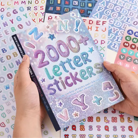 Contemporary Fun and Colorful Letter Stickers (2000+ Pcs) - Decorative Journaling Cute Stickers, DIY Scrapbooking & Craft Accessories, Trendy Teen Gifts for Women