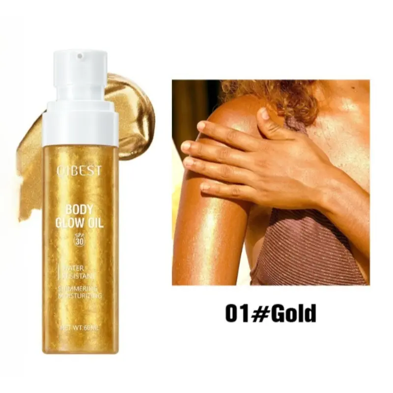 Highlighter Liquid, Facial & All-over Brightening Body Highlighter Lotion, Glitter Glow Illuminating Sexy Highlighter Oil