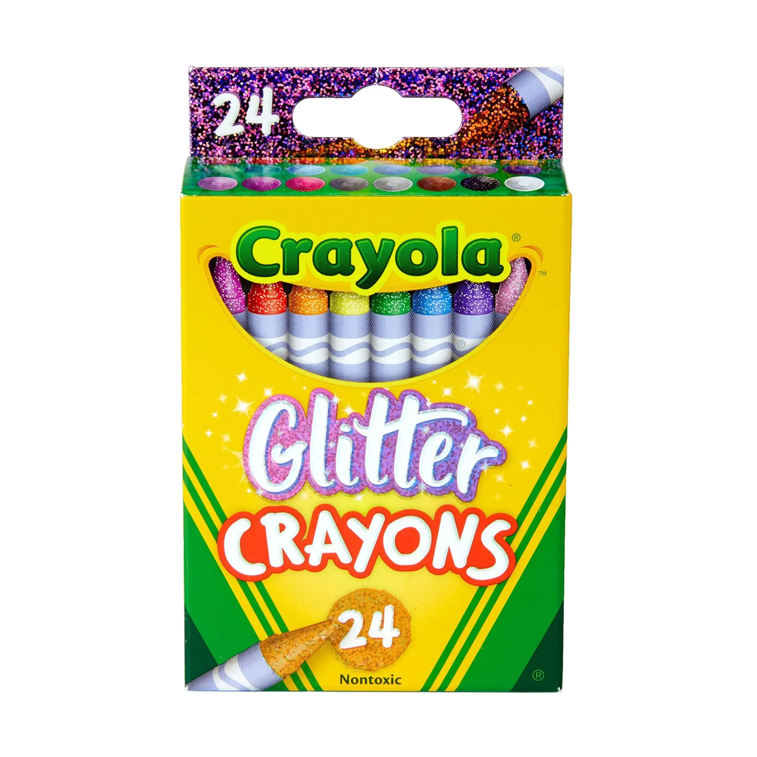 Crayola Glitter Crayons - 24 Sparkling Hues Educational Arts & Crafts Toy for Kids' Creative Art, Magical Touch Coloring Projects