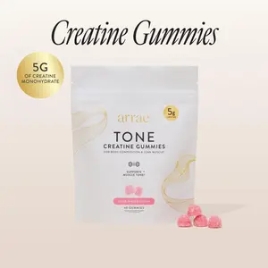 Arrae Sour Watermelon Tone Creatine Gummies | 5g Creatine Monohydrate Gummies | Gut-Friendly Formula| 15-Day Supply Healthcare Dietary Supplement Edible