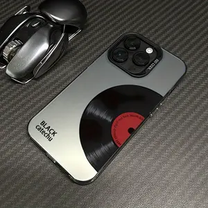 [New, Black Record Case] High Quality New Black Record Fashion Pattern Mobile Phone Case |   Suitable for iPhone 16 15 14 13 12 11 XS XR X 7 8 12/13 Mini Plus Pro Max SE |   Birthday/Valentine's Day/Gifts for Boyfriend/Girlfriend