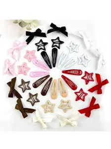 45pcs Y2K Star Metal Snap Hair Clips, Barrettes, Cute Bow Hair Clip, Multi Color Versatile Hair Accessories for Women, Minimalist Style