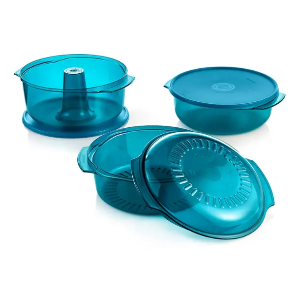 Tupperware Stack Cooker for Microwave - 3 Qt Casserole, 1.75 Qt Casserole, 3/4 QT Cover, Colander, Cone, Dishwasher Safe, Freezer Safe, Efficient Cooking; all the pots & pans needed for the microwave
