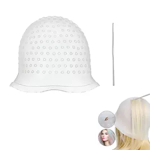 Hair dyeing cap, hair picking cap, hair dyeing tools，Hair Coloring Highlighting Cap, 1 Pieces Silicone Highlight Cap Pull Through Caps Hair Coloring Frosting Cap with Hook, Hair Highlighting Kit Gloves and Brush for Salon Tools Women Men