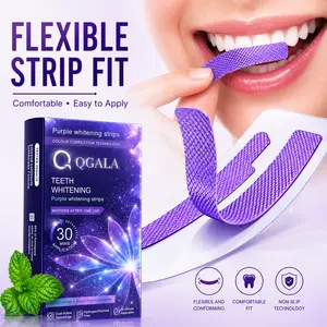 Purple Teeth Whitening Strips 7/28  smile glow Whitening Sessions - Safe for Enamel - Non Sensitive Teeth Whitening - Peroxide-Free 28 Strips, Mint