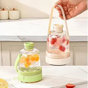 1 piece  PP Water Bottle Ice Tray, No-Touch Handle Press Ice Release Ice Maker Tool, Food Grade Easy Demoulding, Compact Portable Fridge Storage, Camping Office Ice Making Essential