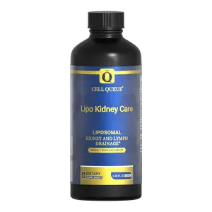 Liposomal Kidney & Lymph Drainage Supplement - Reduces Puffiness & Bloating - Lymph Node Detox Cleanse, Lymph Flow - Herbal Botanicals Blen Liquid Drops, Cell Queue