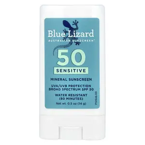 Blue Lizard Australian Sunscreen Sensitive Mineral Sunscreen Stick, SPF 50, 0.5 oz (14 g)