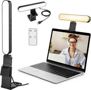 Video Conference Light, LED Streaming Lighting for Laptop Computer , Desk Selfie Ring Light with Remote and Touch Control, PC Podcast Camera Webcam Light for Video Calls/Zoom Meetings