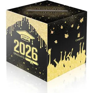 2026 Graduation Card Box Holder, Envelope Receiving for Grad Congrat Decoration Box, Graduation Party Celebration Black