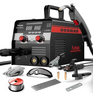 FUTELO MIG-150Pro 150A 110V Gasless Flux Core MIG Welder Machine，Flux MIG/STICK/TIG 3-in-1 Welding Machine，IGBT Synergic Control ＆ Contains 10 Accessories outdoorfun