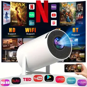 Smart HY300Pro Android projector, supports Wi‑Fi wireless/Bluetooth, 1280×720p portable home video projector with audio, multifunctional projector for home theater, outdoor use, movie nights, gifts
