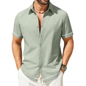 COOFANDY Mens Button Down Short Sleeve Shirt Casual Summer Beach Vacation Shirts