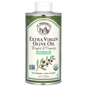 La Tourangelle Organic Extra Virgin Olive Oil, Bright & Peppery, 16.9 fl oz (500 ml)