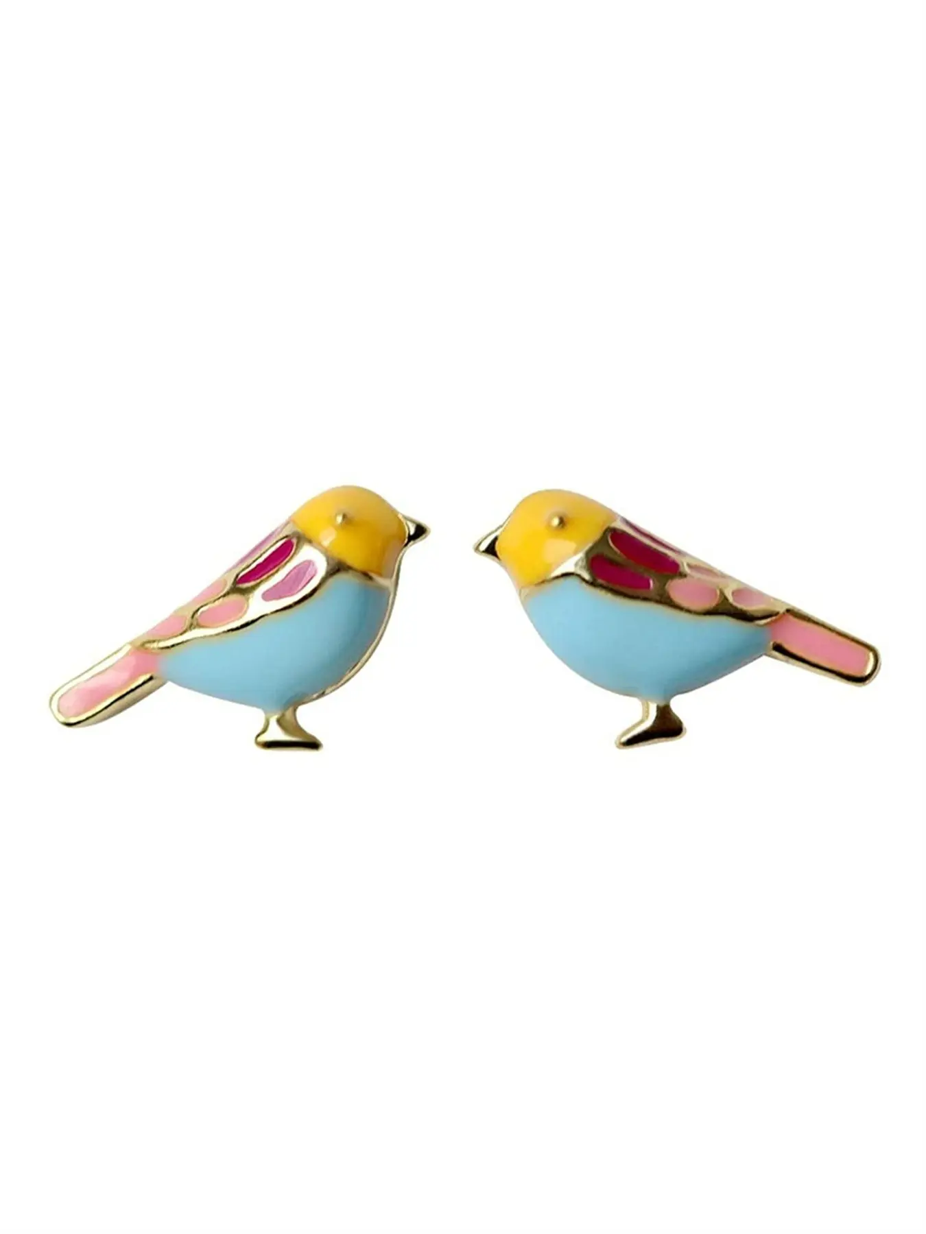 Colorful Enamel Cute Bird Pendant Earrings, Fresh Design High-End Women's Jewelry, Fashion Accessory for Stylish