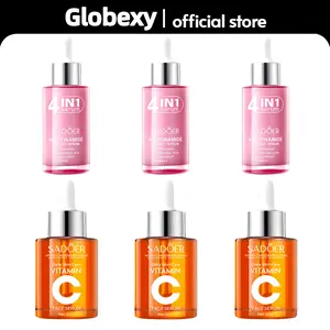 【BUY 1 GET 2 FREE】5X Vitamin C Face Serum & Korean 4-in-1 Super Essence Lotion Moisturizing Face Cream Moisturizing, Pore Care-Hydration & Nourishing Facial Essence Nicotinamide Glossy Serum for all Skins  Gift for Women (30ml) Dropper