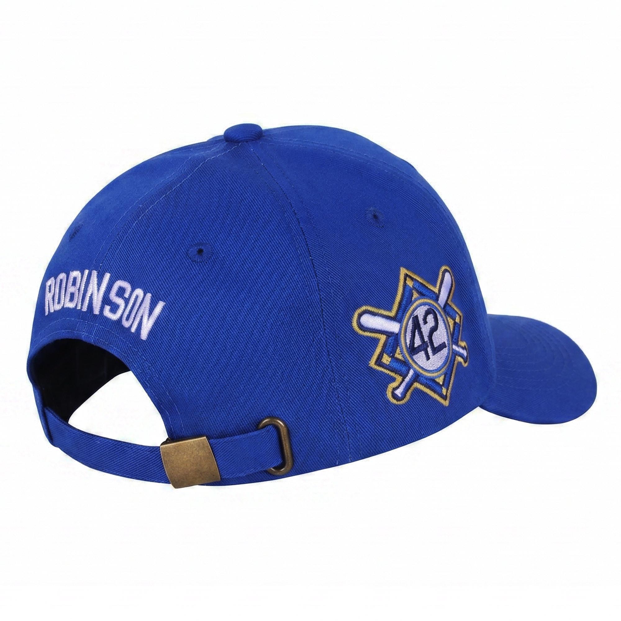 50th Patch #42 Robinson Baseball Day Men's Baseball Cap Blue Black Adjustable Curved Brim Outdoor Sport Hat Dad Cap Snapback Fitted 100% Polyester 3D Embroidery