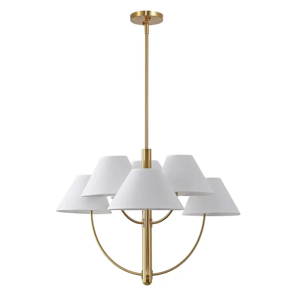 Madsen 6 Light 32" Chandelier - CHA4077 - Brass - Safavieh