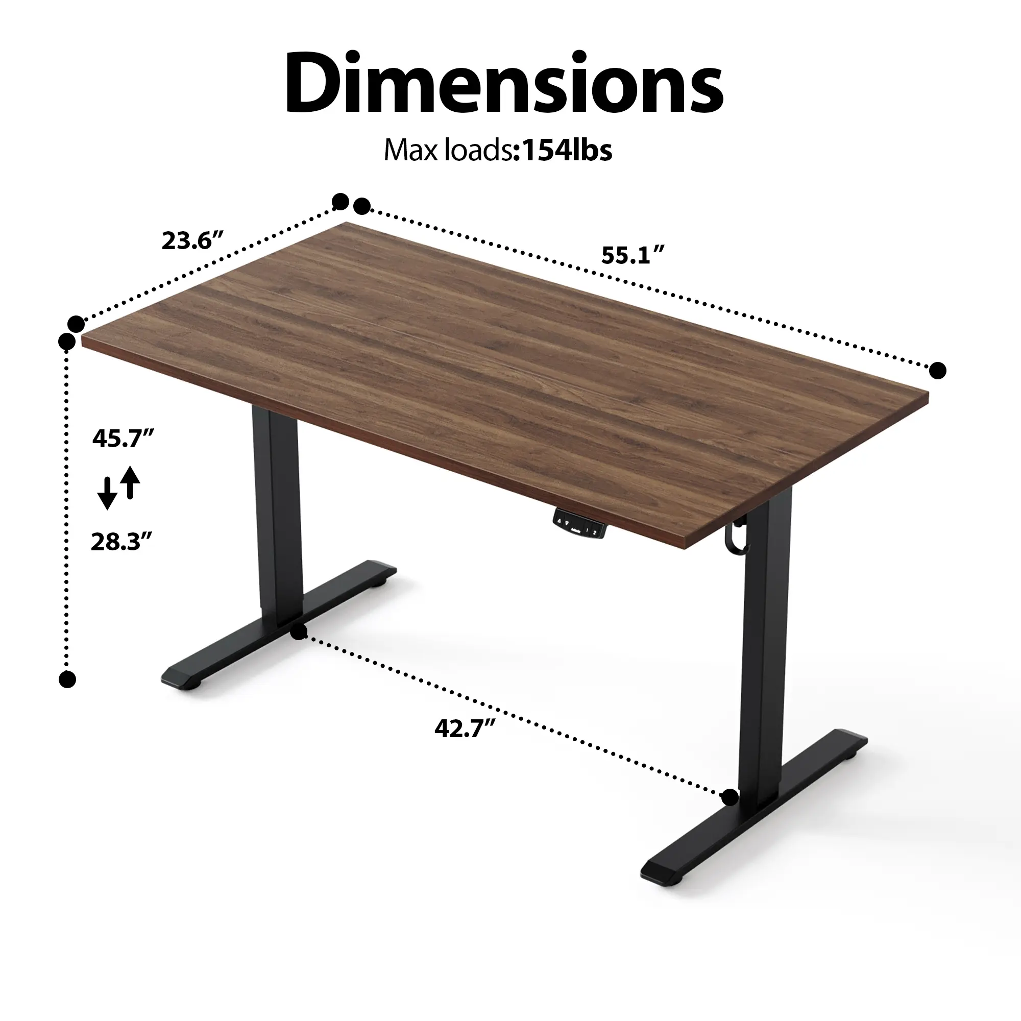 55.1 x 23.6" Dark Walnut