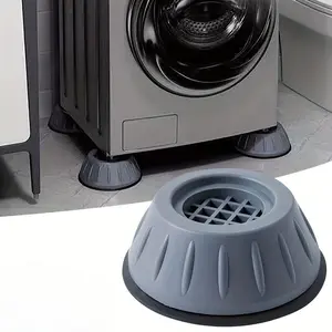 4/8/12pcs Washing Machine Laundry Mat Anti-vibration Mat, Drum Wave Wheel Universal Heightened, Anti-slip, Moisture-proof and Durable Mat Accessories - Protects Floors and Reduces Noise