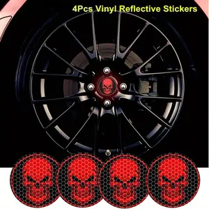 Car Wheel HUB Reflective Sticker, Waterproof Durable Self-adhesive Sticker, Night Driving Safety Warning Vehicle Exterior Decorative Accessories, Halloween