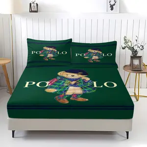 3-Piece Teddy Bear Themed Bed Sheet Set (Including 1 Bed Sheet And 2 Pillowcases), Vintage Teddy Bear Bedding Set, Suitable For Bedroom Decoration Of Teenagers, Children, Boys And Girls, Vintage Style
