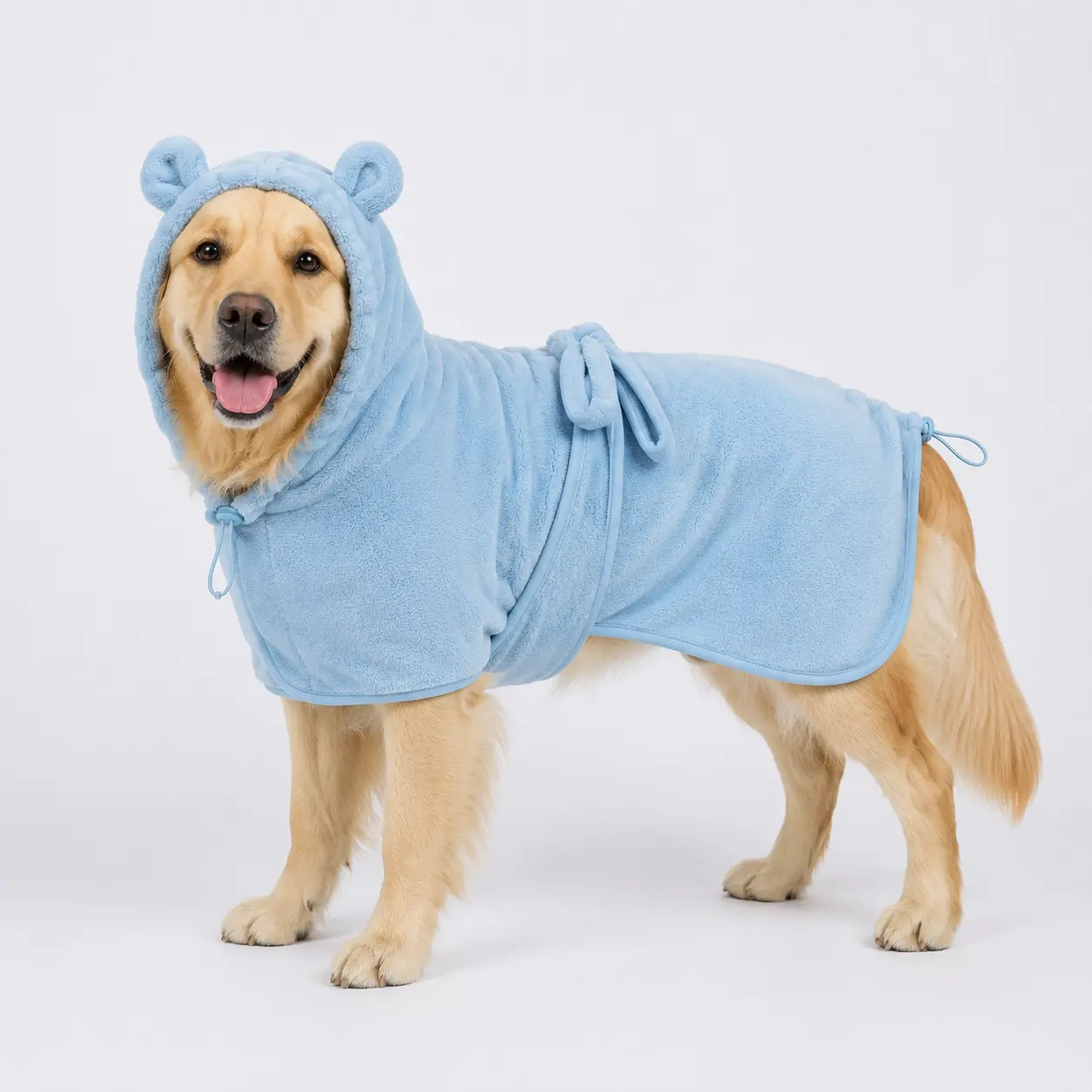 KOOGAL Dog Bathrobe Towel, Absorbent Dog Drying Towel Robe with Hood for Medium Large Dogs Soft & Comfortable Pet Bath Towel, Dog & Cat Grooming Supplies, Valentine's Day Gift