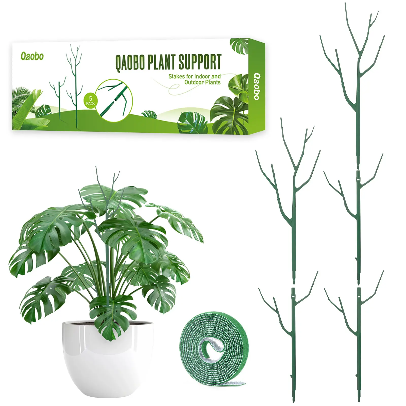 Qaobo Stackable Plant Support Stakes, Climbing Plant Support Structures for Monstera, Pothos, Philodendron Garden Plant Stakes for Indoor Outdoor Plants