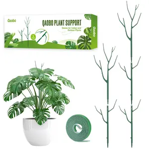 Qaobo Stackable plant supports Stakes,Plant Stakes for Indoor and Outdoor Plants.39.5 inch Plant Sticks with Extension Poles,Plant Ties for Potted Monstera Plants,Climbing  Plants with 65.6 FT garden twist ties