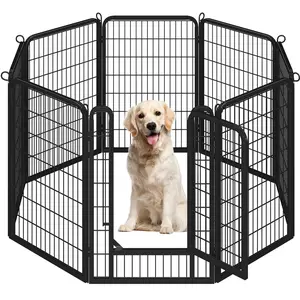 Costoffs 8-Panel Dog Playpen – Metal Exercise Pen for Pets, Steel Barrier with Door, Perfect for Indoor & Outdoor Use for Dogs and Cats