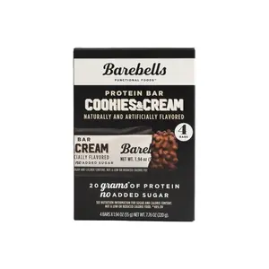 Barebells Protein Bars Cookies & Cream - 4 Count, 1.9oz Bars - Protein Snacks with 20g of High Protein Chocolates