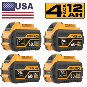 4Pack/2Pack/1Pack 12.0Ah 20V/60V Replacement forDewalt 60V Flex-Volt MAX Battery DCB606 DCB609 DCB612for Dewalt 20V/60V Cordless Power Tools