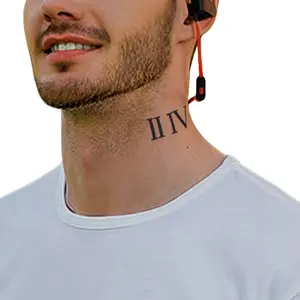 Roman Numerals Arm Temporary Tattoo Stickers Herbal Juice Semi-Permanent Tattoos Magic Tattoos Waterproof & Lasting 7-15 Days For Men & Women Shoulders & Neck Realistic Tattoo Imitation