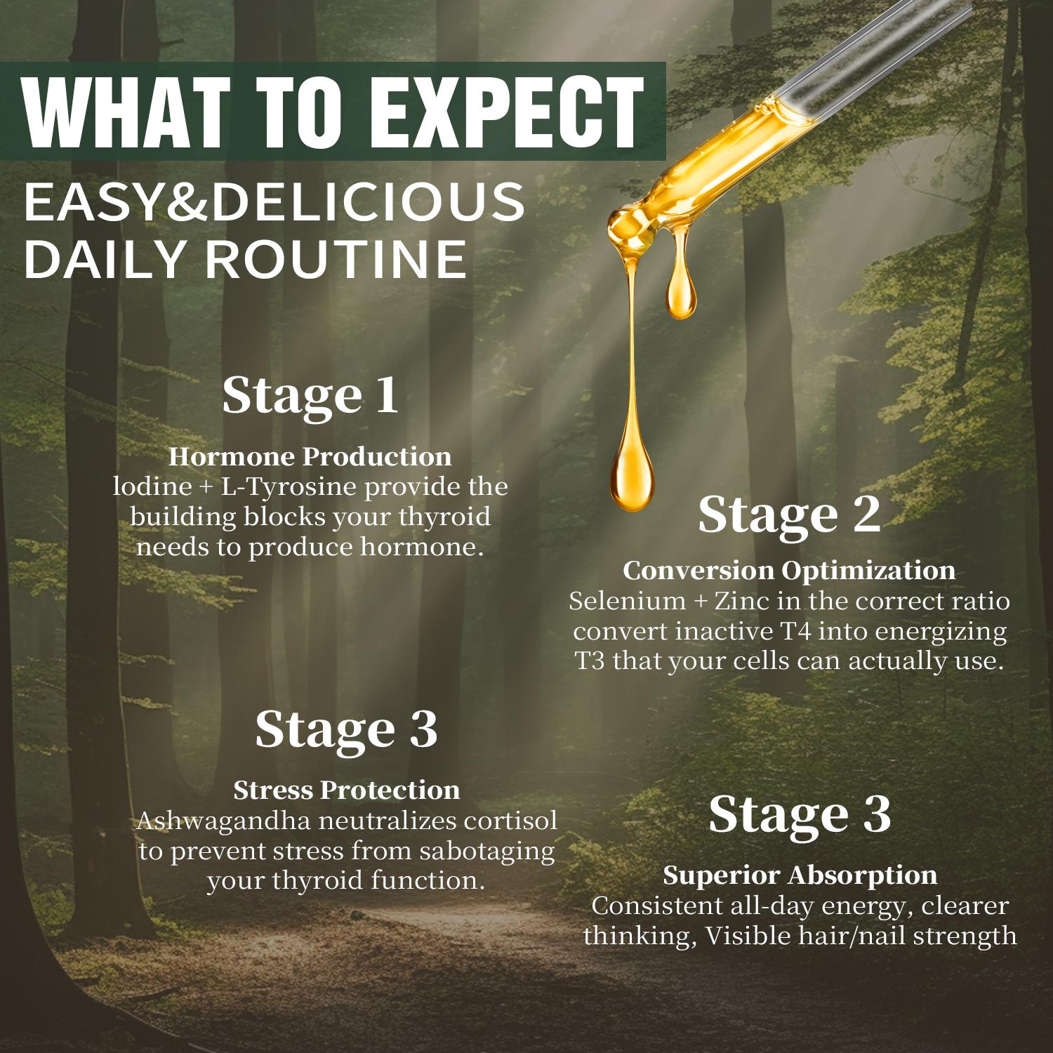 NIREE Thyroid Support Liquid Drops with Iodine 500mcg and CoQ10 500mg, Mixed Fruits Flavor, 4 Fl Oz, 30 Servings