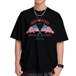 Independence Day Crossed Flags Tee | 4th of July USA Patriotic Outfit 2026