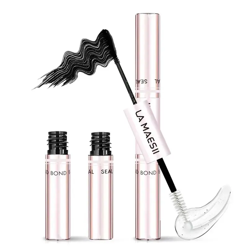 La Maesii 2-in-1 Lash Bond and Seal, Strong Hold Eyelash Adhesive for DIY Home Application, 10ml, La Maesii Lash Bond And Seal, Cosmetic, Lash Cluster !