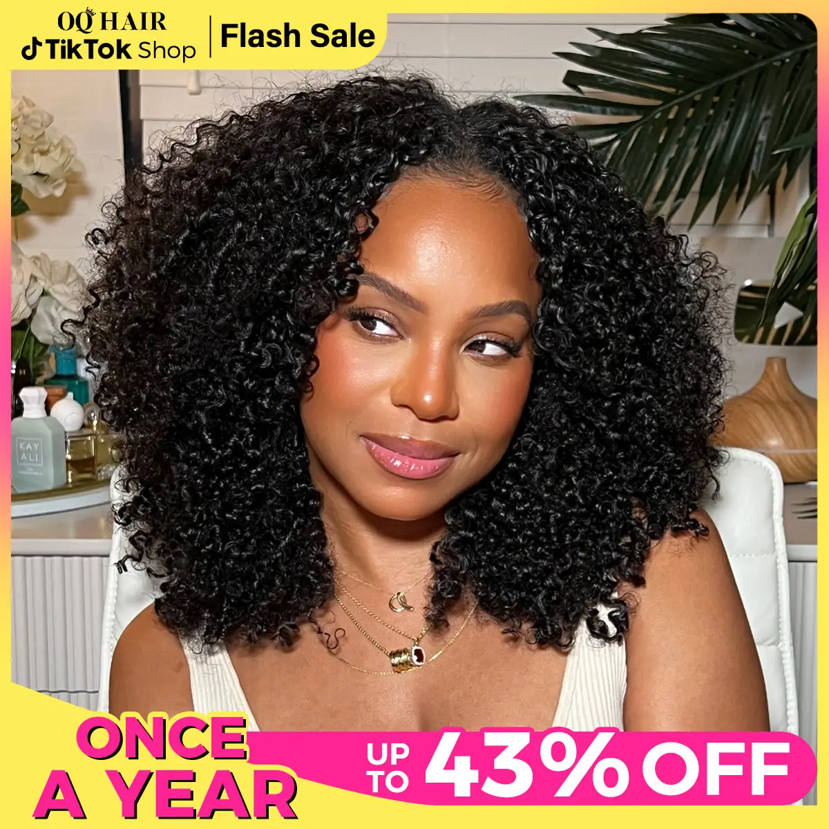 【Updated with Drawstring】OQ HAIR Afro Curly V Part Wig 180% 250% Density No Leave Out Thin Part Human Hair Wigs With Drawstring 0 Skill Needed Glueles