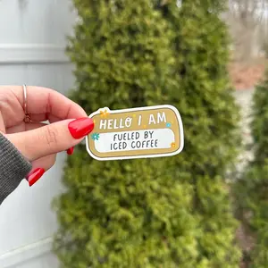 Fueled By Iced Coffee Sticker Plastic