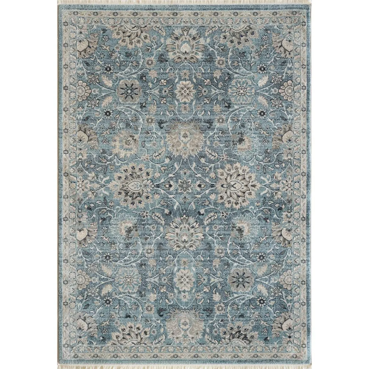212 MAIN Juno 6883 Machine-Made Transitional Area Rug, 2 ft x 3 ft 11 in Rectangular Shape, Shed-Resistant, 500 Light Blue Neutral Palette