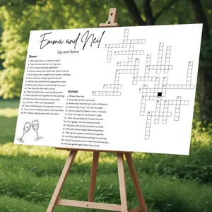 Wedding Crossword Puzzle. Custom Wedding Games. Fun Wedding Activity. Bridal Shower Games. Wedding Reception Games. Dry Erase Board Gift Print