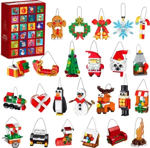 2025 Christmas Advent Calendar, 24 Days DIY Ornament Building Set, Hanging Tree & Wreath Decor, Santa Snowman Xmas Gift Toys for Kids 6+