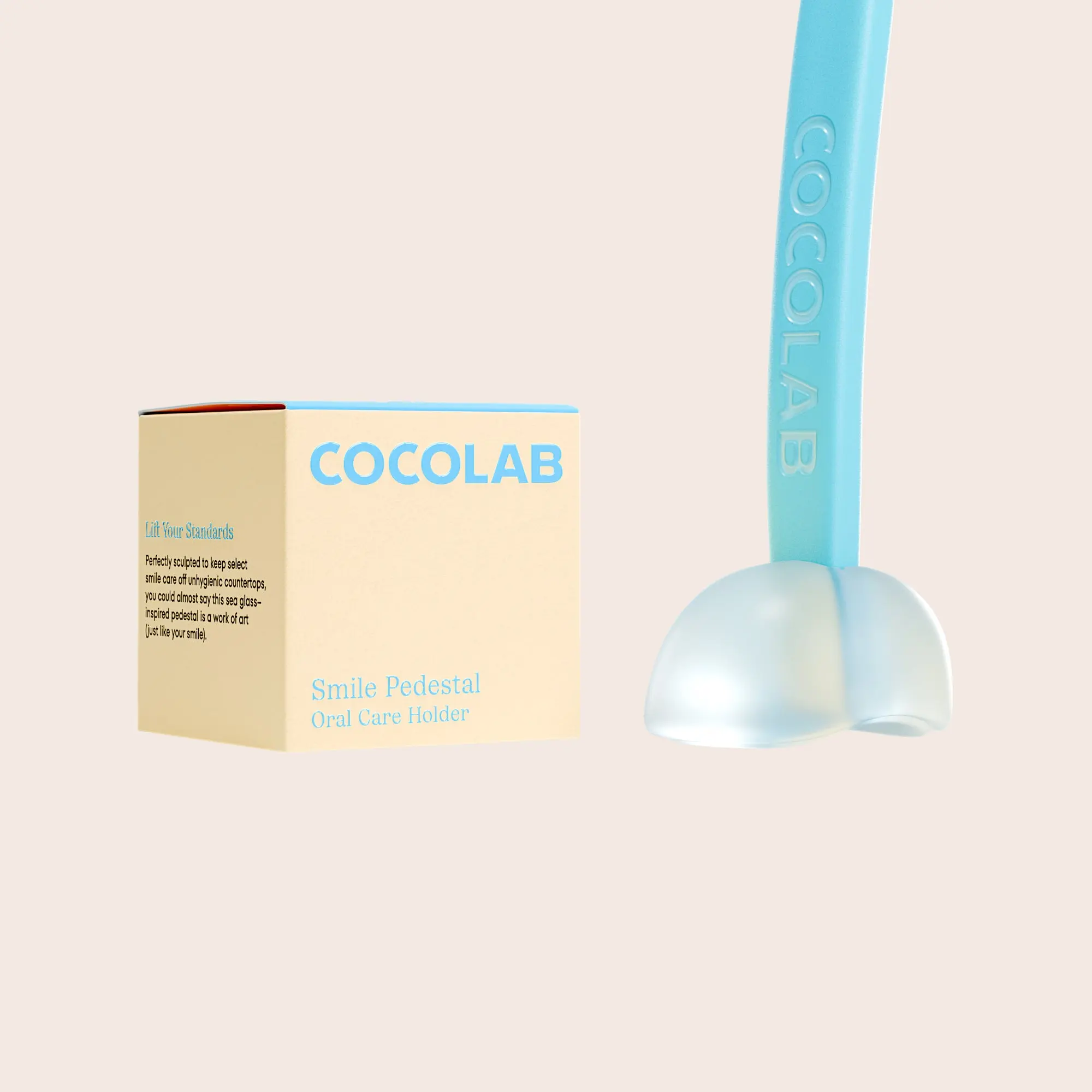 COCOLAB Smile Pedestal - Oral Care Tool Holder, Ultra Durable, Fits Cocobrush and Smile Filter Tongue Cleaner