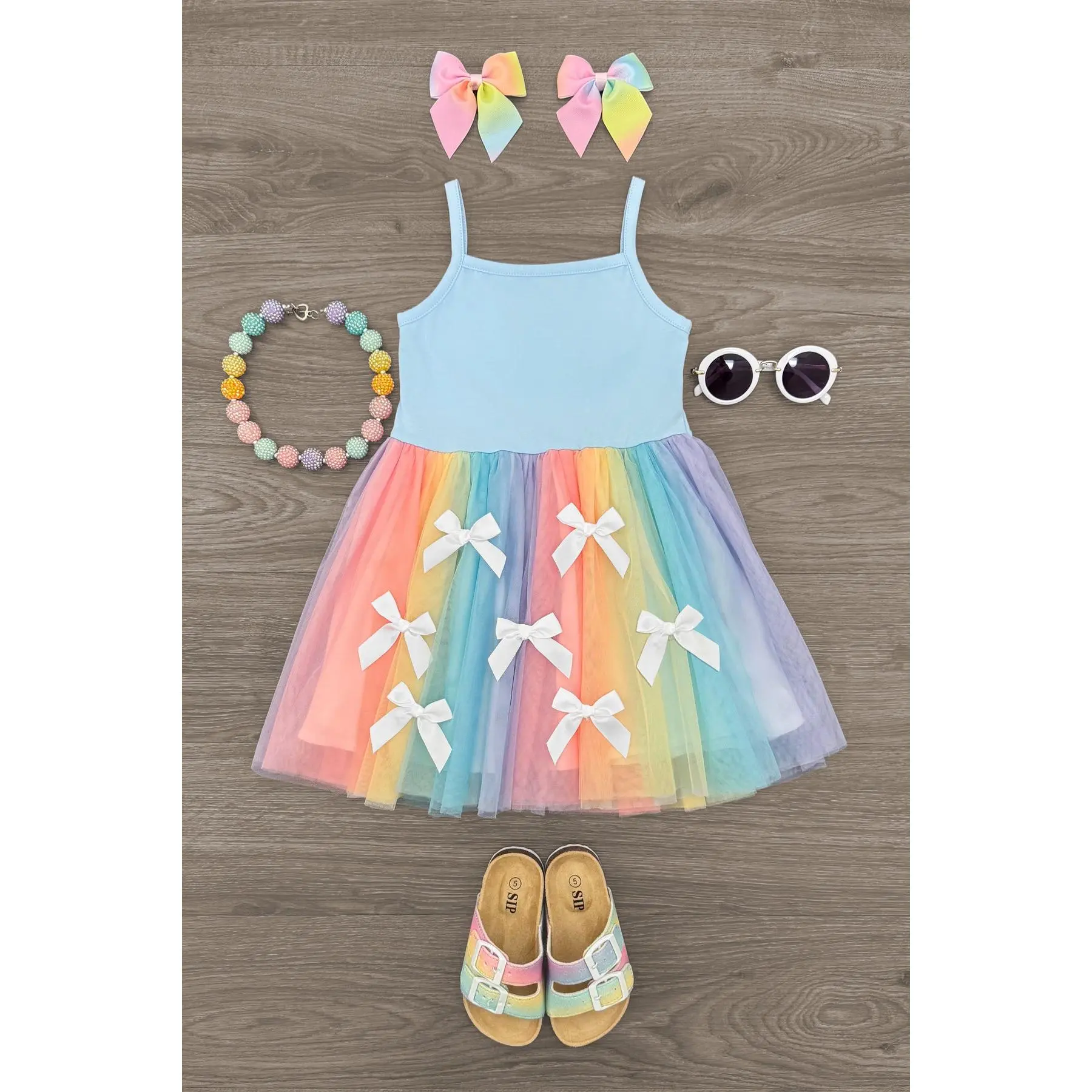 Pastel Rainbow Tulle Dress