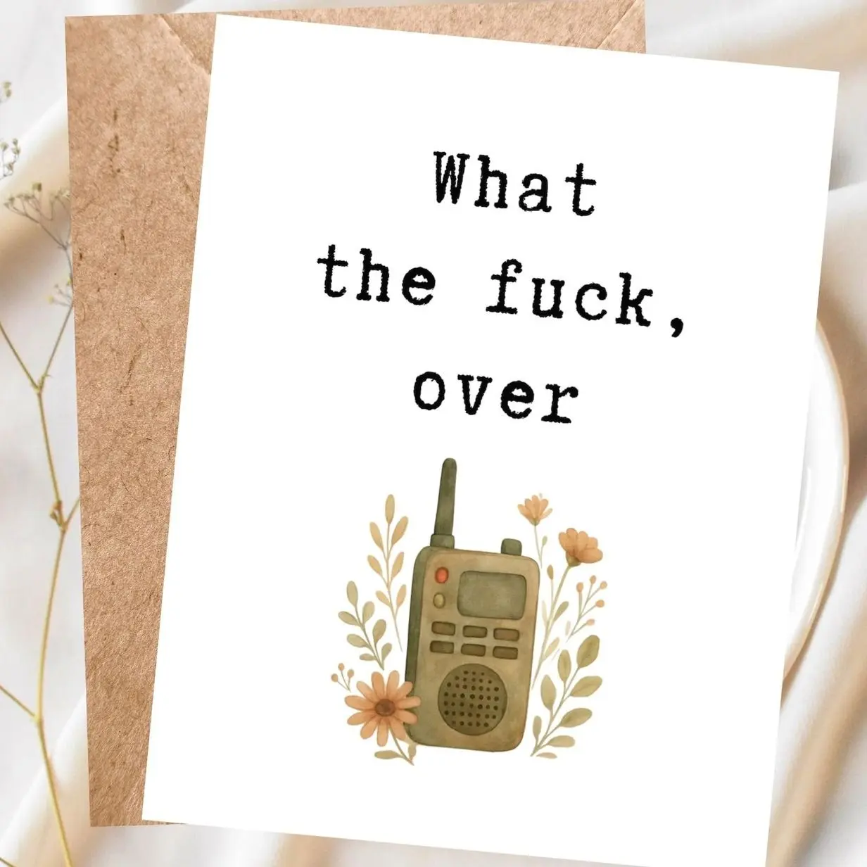 Funny Farewell Customizable Office Card - Snarky Sarcastic Rude "What The Fuck" Design for Job Departure, Personalizable Custom Office Stationery Supply